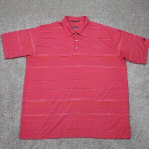 Nike Tiger‎ Woods Polo Shirt Mens XL Pink FitDry Short Sleeve Golf Poly Stretch